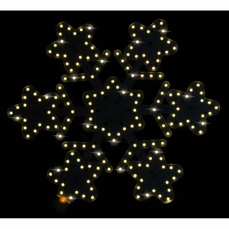 QUEENS OF CHRISTMAS 13 in. Star Hexagon Snowflake SF-LED-SNSTR13-WW